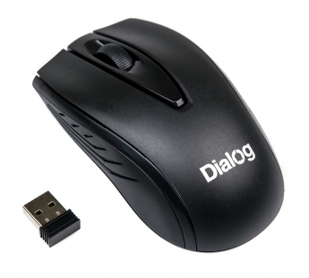 Мышь Dialog Pointer - RF 2.4G опт. мышь, 3 кнопки + ролик, USB, черная#1913578