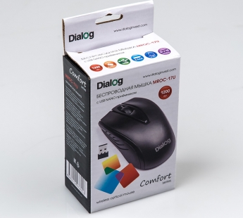 Мышь Dialog Pointer - RF 2.4G опт. мышь, 3 кнопки + ролик, USB, черная#1913579