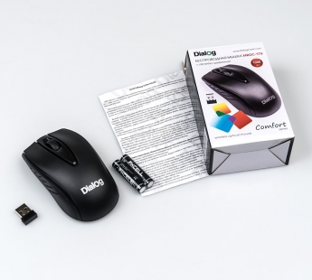 Мышь Dialog Pointer - RF 2.4G опт. мышь, 3 кнопки + ролик, USB, черная#1913580