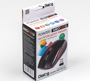 Мышь Dialog Pointer - RF 2.4G опт. мышь, 6 кнопок + ролик, USB, черная#1913588