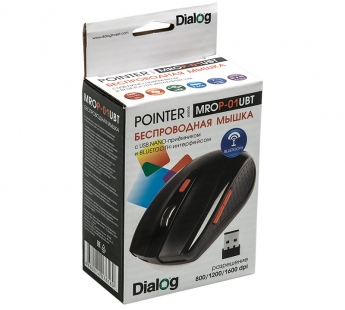 Dialog Pointer - Bluetooth + RF 2.4G  опт. мышь, 6 кнопок + ролик, USB, черная#1913597