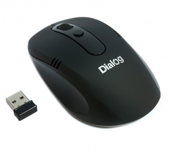 Dialog Pointer - RF 2.4G опт. мышь, 3 кнопки + ролик, USB, черная#1913605