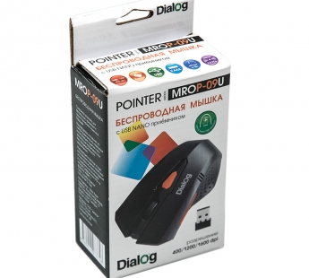 Dialog Pointer - RF 2.4G опт. мышь, 6 кнопок + ролик, USB, черная#1913624