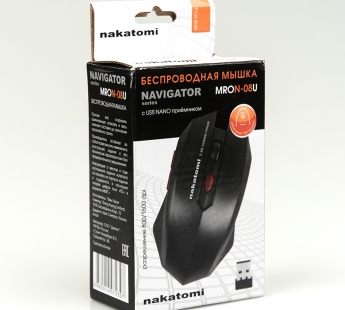 Nakatomi Navigator - RF 2.4G опт. мышь, 6 кнопок + ролик, USB, черная#1913651