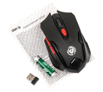 Мышь Dialog Gan-Kata - игровая RF 2.4G опт. мышь, 6 кнопок + ролик, USB, черная#1913670