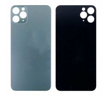 Задняя крышка для iPhone 11 Pro Max (A2218) Темно-зеленый (стекло, монолит, широкий вырез под камеру, логотип) - Премиум#1985969