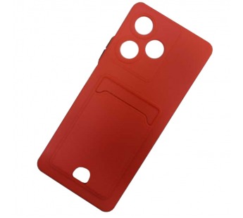 Чехол силиконовый Infinix HOT 30 матовый цветной с визитницей красный#1922006