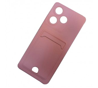 Чехол силиконовый Infinix HOT 30 матовый цветной с визитницей розовый#1922007