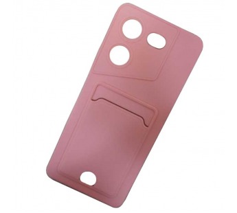 Чехол силиконовый Tecno Pova 5 матовый цветной с визитницей розовый#1974422