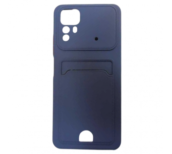 Чехол силиконовый Xiaomi Redmi Note 12S матовый цветной с визитницей темно-синий#2131015