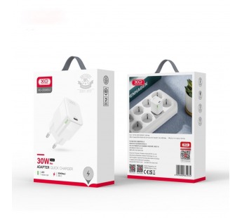 Сетевое зарядное устройство Type-C XO CE06 (30W, PD, GaN, индикатор заряда) Белый#2102991
