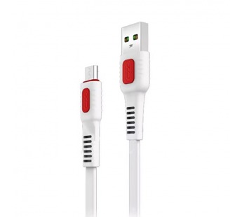 Кабель USB - MicroUSB XO NB151 (2.4A, плоский) Белый#2069776