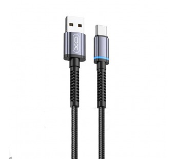 Кабель USB - Type-C XO NB215 (2.4A, оплетка ткань, LED индикатор) Черный#1939477