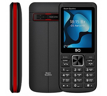 Мобильный телефон BQ 2455 Boom Quattro черный (2,4"/4SIM/камера/2700mAh)#1918412