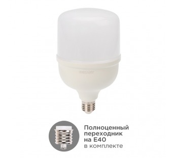 Лампа светодиодная высокомощная  50Вт E27 (+переходник E40) 4750Лм AC140~265В 6500K Rexant#1920616