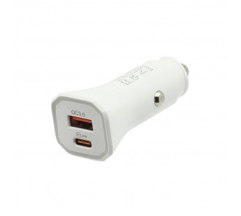 АЗУ с выходом USB P22 38W (PD20W/QC18W/1USB/1USB C) белое#1938795