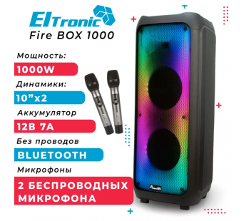 Колонка 10" (20-61) FIRE BOX 1000) динамик 2шт/10" ELTRONIC с TWS#1921635