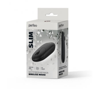 Мышь Perfeo беспров. оптич. "SLIM", 3 кн, DPI 1200, USB, чёрн.#1923363