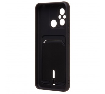 Чехол-накладка - SC304 с картхолдером для "Xiaomi Poco C55/Redmi 12C" (black) (220328)#2099766