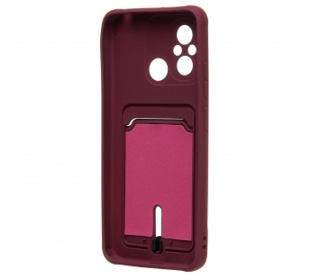 Чехол-накладка - SC304 с картхолдером для "Xiaomi Poco C55/Redmi 12C" (bordo) (220327)#2099765