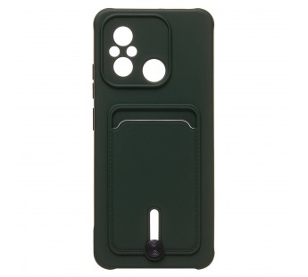 Чехол-накладка - SC304 с картхолдером для "Xiaomi Poco C55/Redmi 12C" (dark green) (220326)#1927040