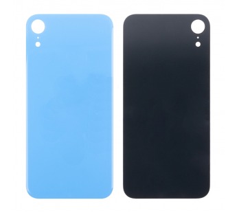 Задняя крышка для iPhone Xr Голубой (стекло, широкий вырез под камеру, логотип) - Премиум#1928886