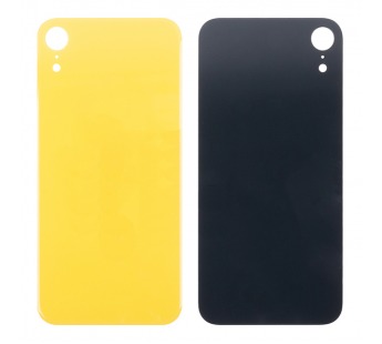 Задняя крышка для iPhone Xr Желтый (стекло, широкий вырез под камеру, логотип) - Премиум#1928887