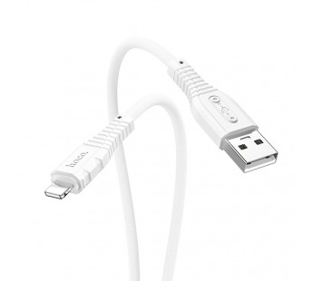 Кабель USB - Apple Lightning Hoco X67 (2.4А, наносиликон, термостойкий) Белый#1932934
