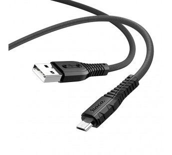 Кабель USB - MicroUSB Hoco X67 (2.4A, наносиликон, термостойкий) Черный#1932932