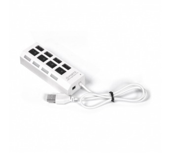USB HUB Smart Buy SBHA-7204-W USB 2.0 белый, с выключателями, 4 порта, СуперЭконом#1927369