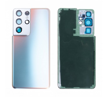 Задняя крышка для Samsung Galaxy S21 Ultra (G998B) Серебро - Премиум#2070916