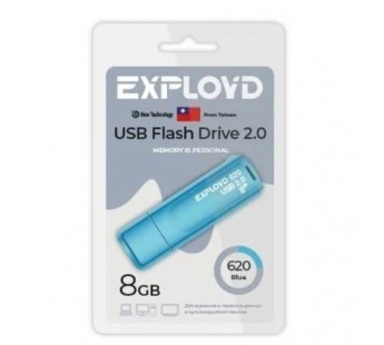 Флэш накопитель USB 8 Гб Exployd 620 (blue) (222586)#1929299