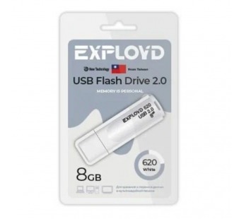 Флэш накопитель USB 8 Гб Exployd 620 (white) (222584)#1929301