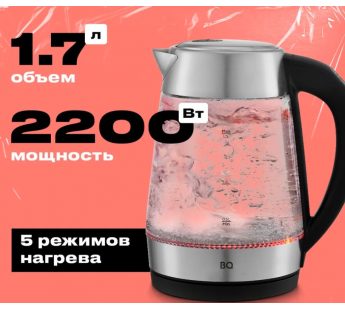 Чайник BQ KT1700G Black-Steel#1929469