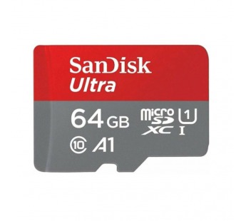 Карта памяти MicroSD 64GB SanDisk Class 10 Ultra UHS-I A 1 (140 Mb/s) без адаптера#1930090
