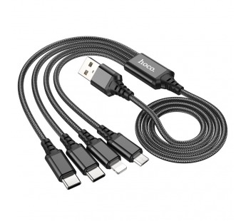 Кабель USB - Multi connector Hoco X76 4in1 100см 2A (black) (215922)#1931915