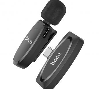 Микрофон потоковый беспроводной Hoco L15 (микрофон+ресивер Type-C) черный#1931479