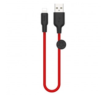 Кабель USB - Apple lightning Hoco X21 Plus (silicone) 25см 2,4A  (red) (220529)#1932862