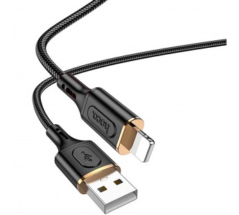 Кабель USB - Apple lightning Hoco X95 Goldentop 100см 2,4A  (black) (220644)#1938765