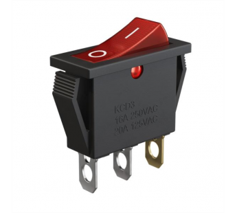 Переключатель клавишный KCD3-1 16A~250V, 30A~125V, черный, шт#2079599