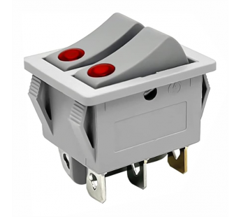 Переключатель клавишный KCD3-2 16A~250V, 30A~125V, серый, шт#2135647