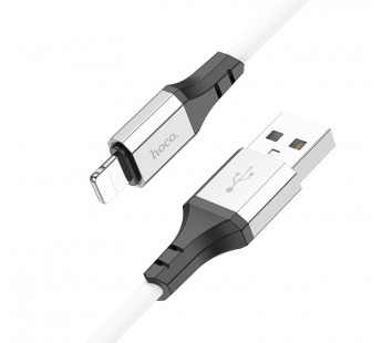 Кабель USB - Apple Lightning HOCO X86 "Spear" (2.4А, 100см) белый#1934685