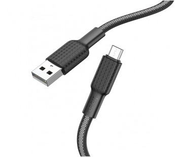 Кабель USB - Micro USB HOCO X69 "Jaeger" (2.4А, 100см) черно-белый#1934693