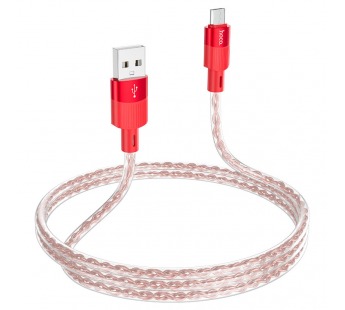 Кабель USB - Micro USB HOCO X99 "Crystal junction" (2.4А, 100см) красный#2027878