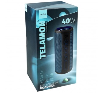 Колонка-Bluetooth Perfeo "TELAMON" FM, MP3 USB/TF, AUX, TWS, LED, HF, 40Вт, 4400mAh, синий#1934343