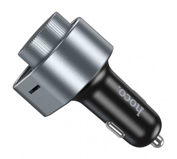 Автомобильный FM модулятор Bluetooth Hoco E72 (USB/TF/PD 30W/USB 3.1A/дисплей) серый#1934611