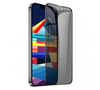 Защитное стекло Hoco A12 Pro IPhone 15 Plus антишпион, ударопрочное, усиленные края, цвет черный#2102566