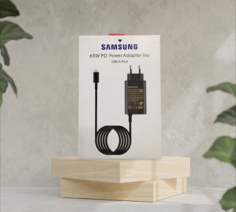 Сетевой адаптер питания Samsung PD USB-C 65W + встроенный кабель Type-C (черный)#1935637