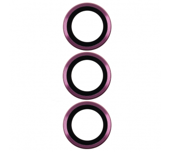 Защитное стекло линзы камеры для iPhone 15 Pro/15 Pro Max (комплект 3 шт.) Темно-красный#2137516