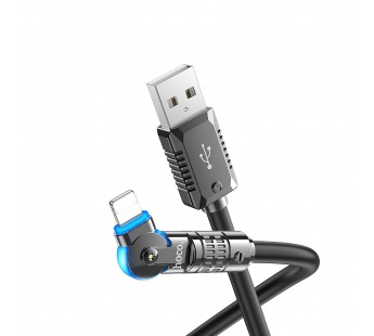Кабель USB - Apple lightning Hoco U118 120см 2,4A  (black) (221394)#1941155